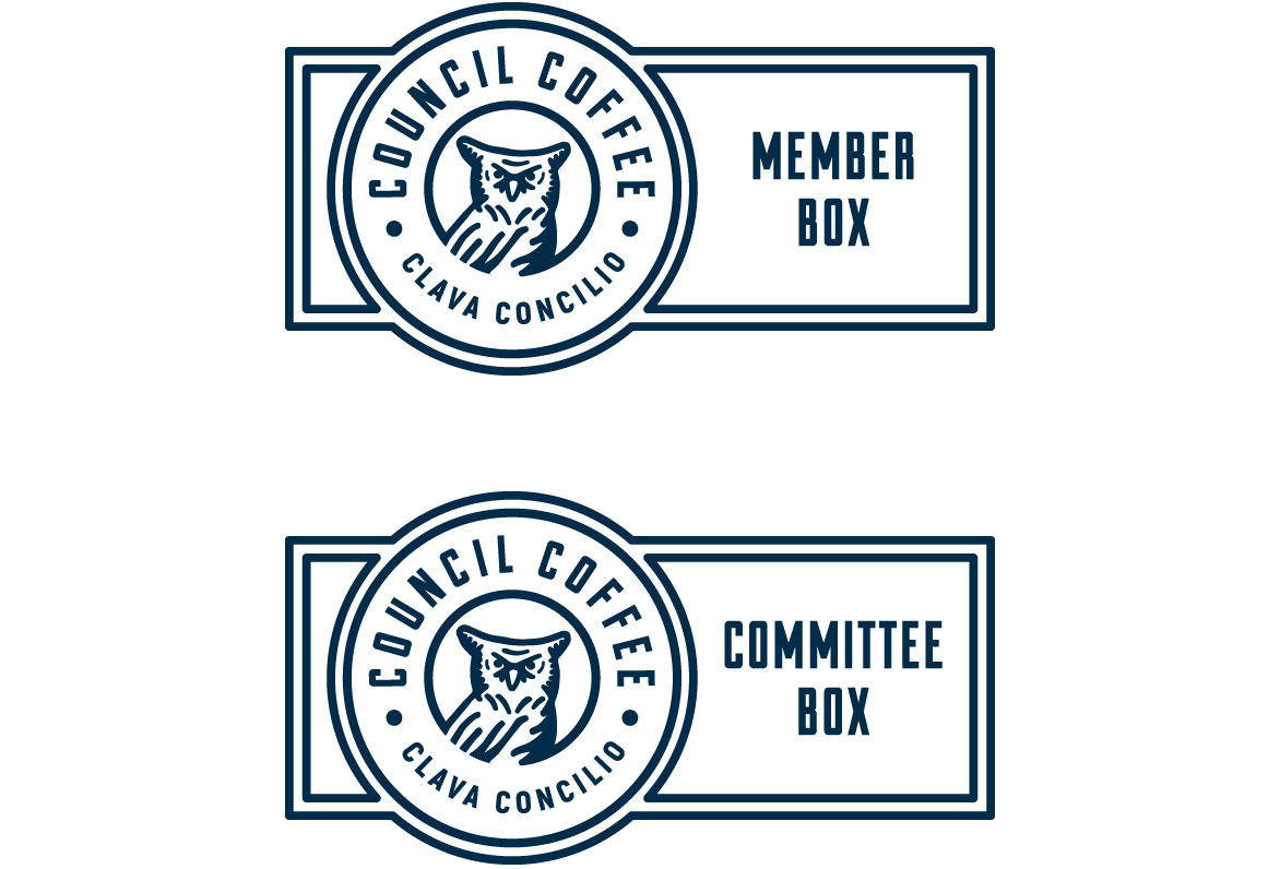 Council Coffee Member Box and Committee Box stamps