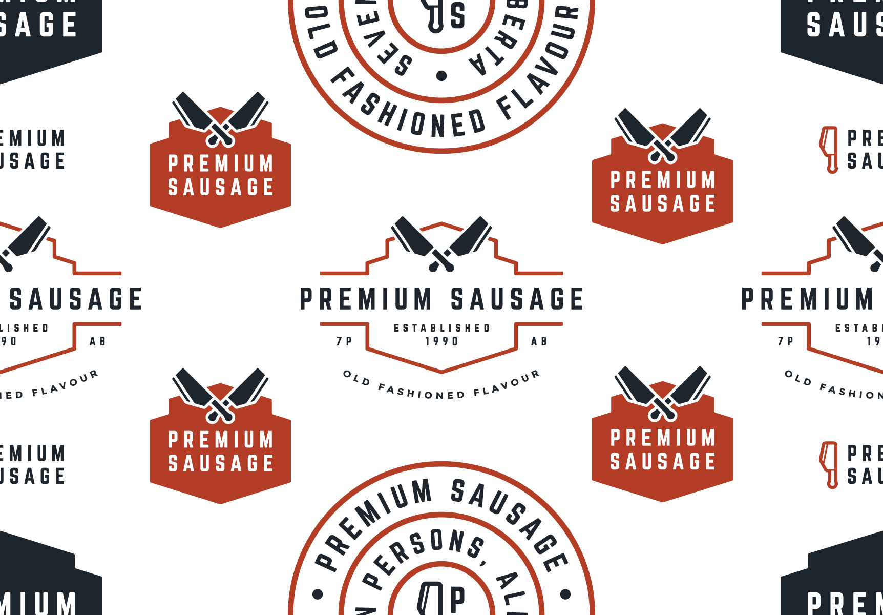 Premium Sausage Logo Variations