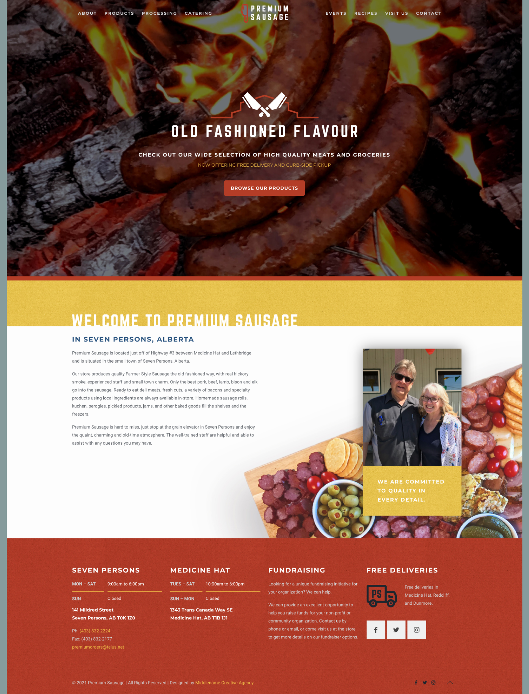 Premium Sausage Website Homepage