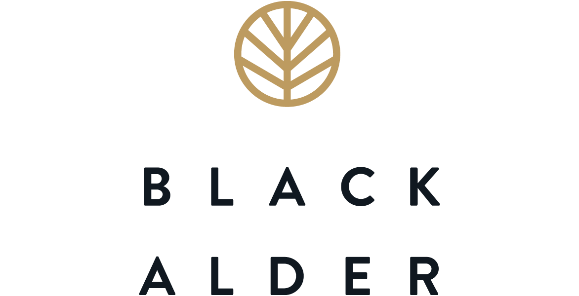 Black Adler Logo Stacked