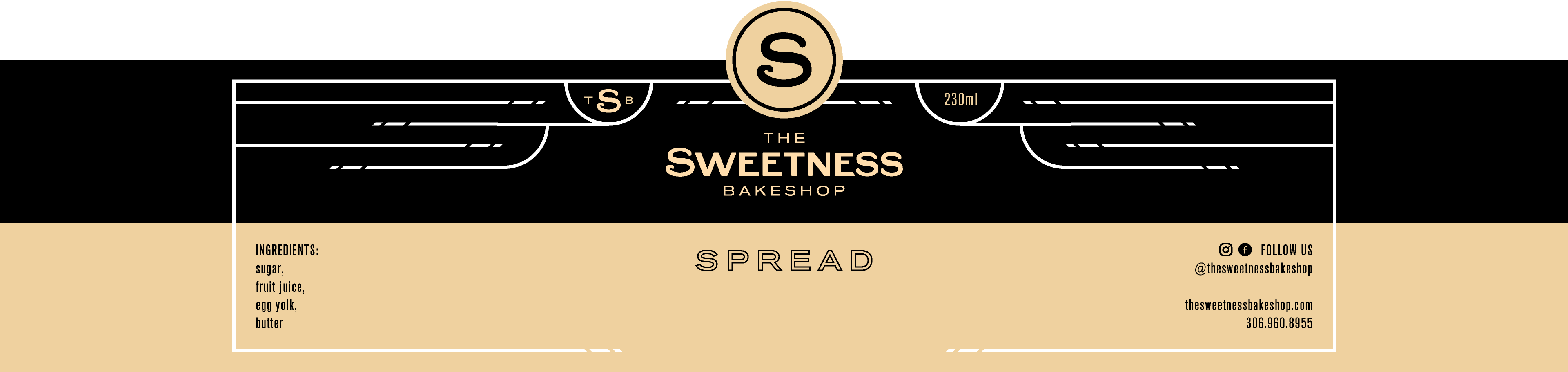 The Sweetness Bakeshop Spread Label Artwork