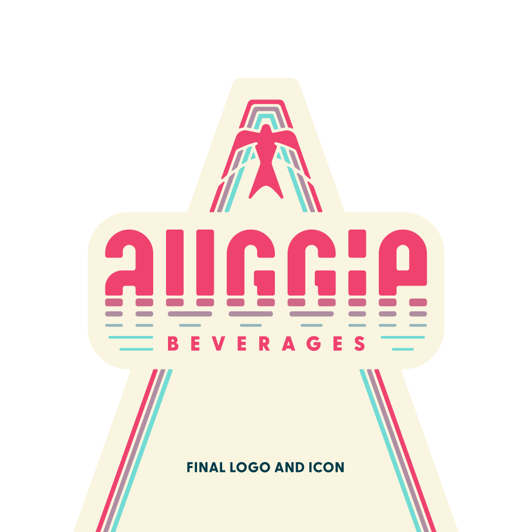 Auggie Beverages logo and icon exploration mocked up on cans