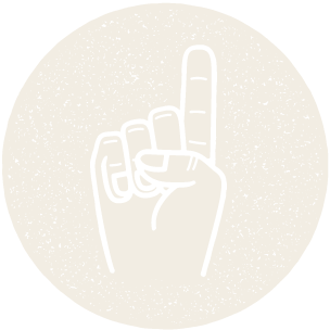 Illustration of hand holding up one finger