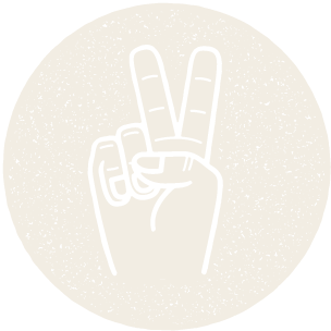 Illustration of hand holding up two fingers