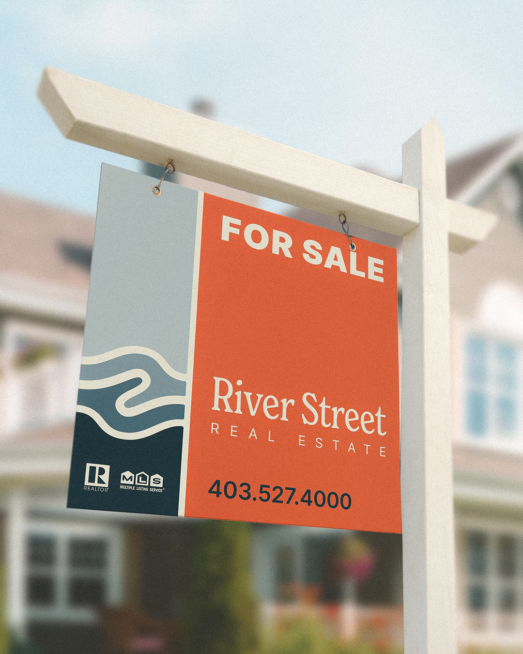 River Street Real Estate For Sale Lawn Sign