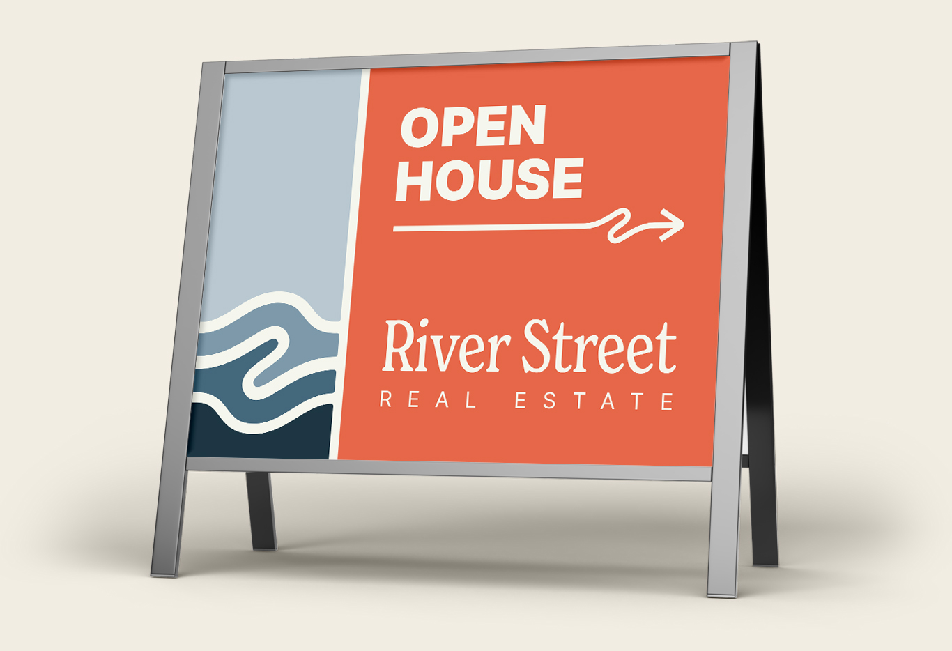 River Street Real Estate Open House sign